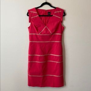 Black Saks Fifth Avenue Coral Career Sheath